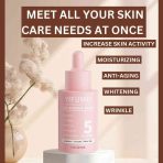 Age Defense Serum 5 in 1 bottle with anti-aging benefits, targeting fine lines, wrinkles, and skin elasticity