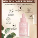 Age Defense Serum 5 in 1 bottle with anti-aging benefits, targeting fine lines, wrinkles, and skin elasticity.