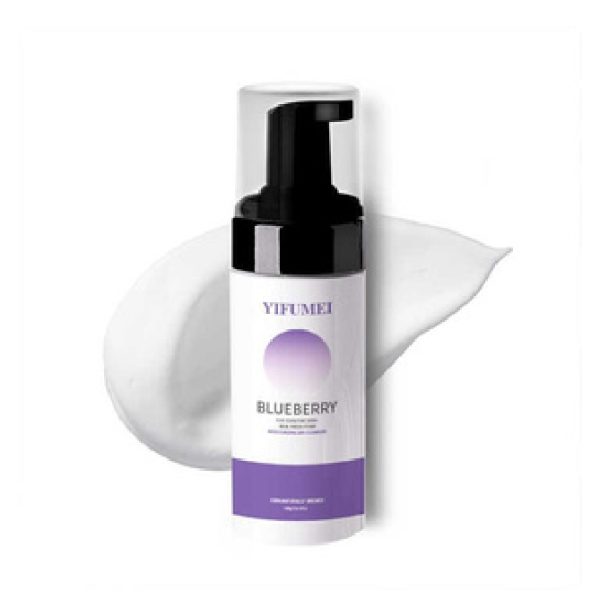 Blueberry Antioxidant Cleanser applied to the skin for a refreshing, brightening cleanse.