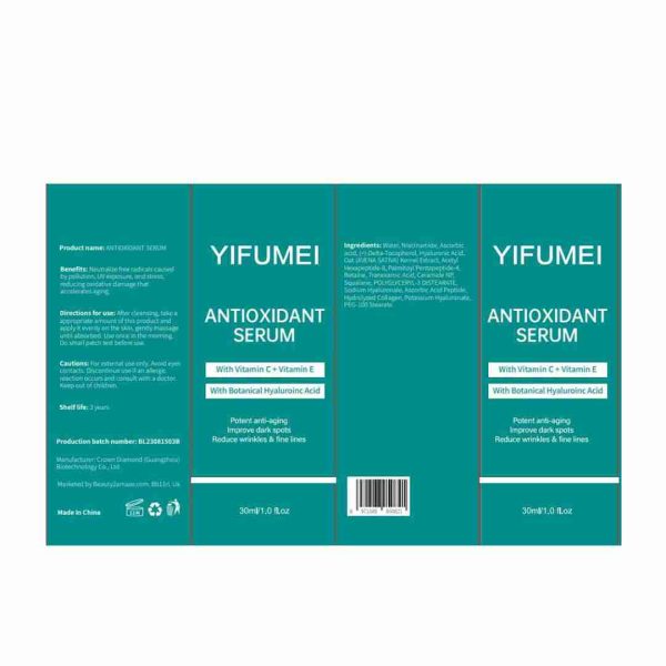 Antioxidant Serum applied to the skin for a glowing, healthy complexion and protection against free radicals.